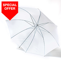 90cm Umbrella 7mm stem - White Flash through