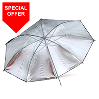 84cm Umbrella 7mm stem - Silver reflective