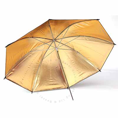 84cm Umbrella 7mm stem - Gold reflective