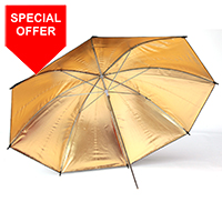 84cm Umbrella 7mm stem - Gold reflective