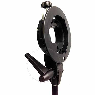 Flashgun Holder bracket with stand fitting for S-Fit modifiers 